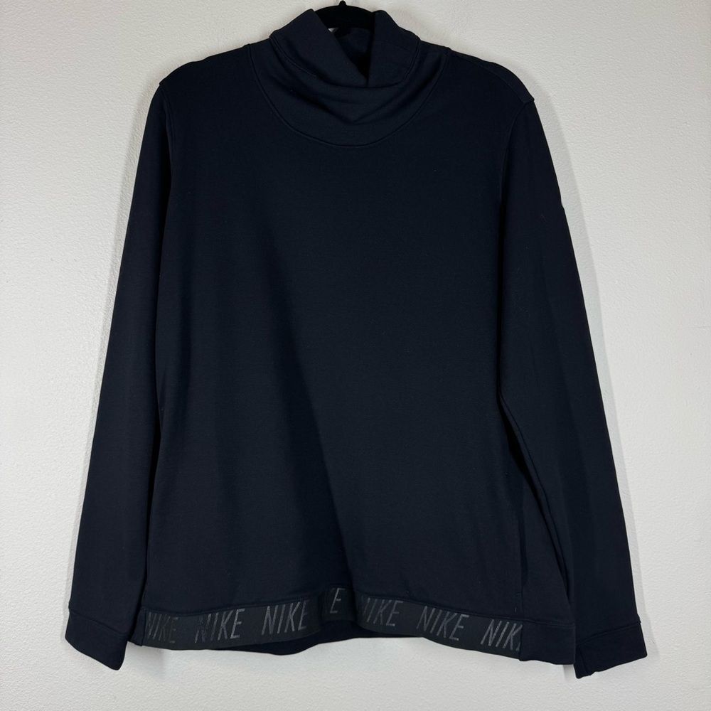 Nike Funnel Neck Sweatshirt Black Long Sleeve Gym Workout Women's Size XL 860130